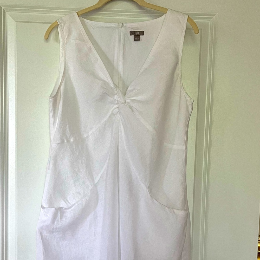J. Jill Lined White Linen Dress